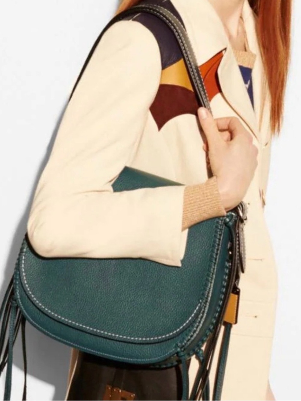 Coach Saddle Bag 20115 Whipstitch/Whiplash in Mineral Teal - Picture 15 of 16